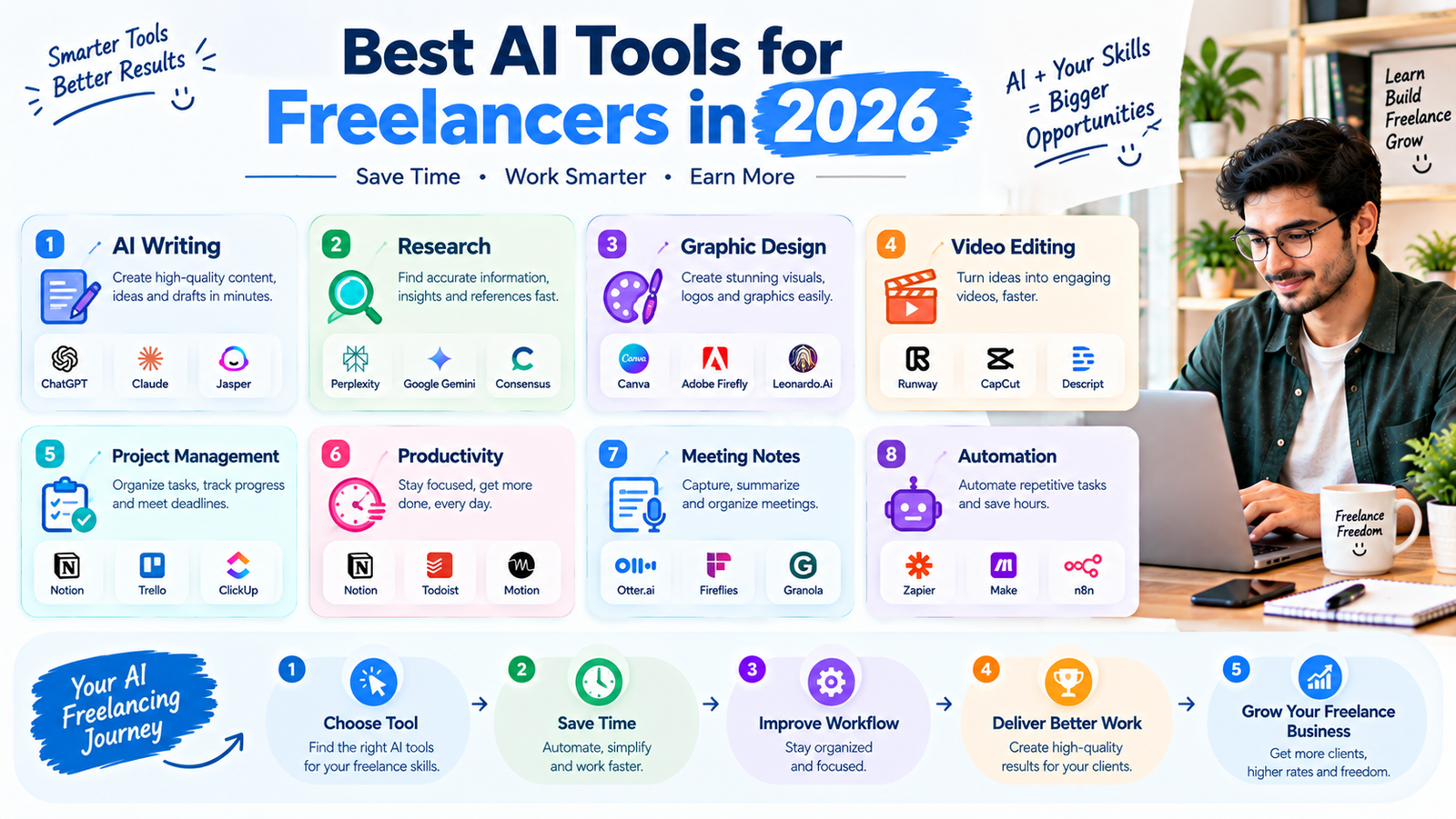 Best AI Tools for Freelancers in 2026: 15 Tools to Work Smarter